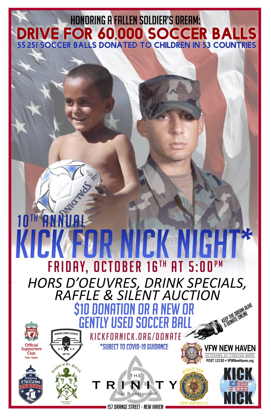 Poster for the 2020 New Haven Kick for Nick Night