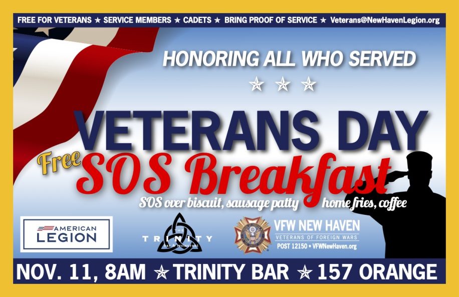 New Haven Veterans Day FREE SOS Breakfast